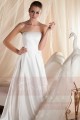 robe mariage bustier simple blanche en satin pas cher - Ref M354 - 04