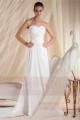A-Line Strapless Court Train Chiffon Wedding Dress With Pearls - Ref M356 - 02