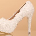 chaussure mariage dentelle perles - Ref CH055 - 02