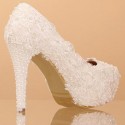 chaussure mariage dentelle perles - Ref CH055 - 03