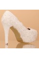 Lace Fashion White Beaded Wedding Shoes - Ref CH055 - 03