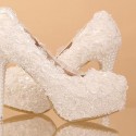 Lace Fashion White Beaded Wedding Shoes - Ref CH055 - 04