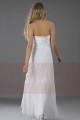 Strapless White Cocktail Dress In Chiffon Fabric With V Rhinestones - Ref L113 - 03