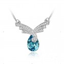 Stone blue topaz necklace silver chain - Ref F003 - 02