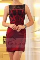 robe habillée rouge et noire pour mariage soirée dentelle - Ref C747 - 02