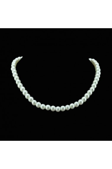 Magnifique collier de perles blanc cassé - E001 #1