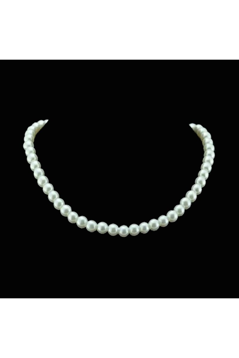 Magnifique collier de perles blanc cassé - Ref E001 - 01
