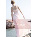 Robe longue Perle rose pale de soirée en mousseline - Ref L117 - 04