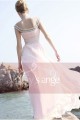 Robe longue Perle rose pale de soirée en mousseline - Ref L117 - 04