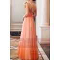 robe longue de soirée   orange - Ref L704 - 02