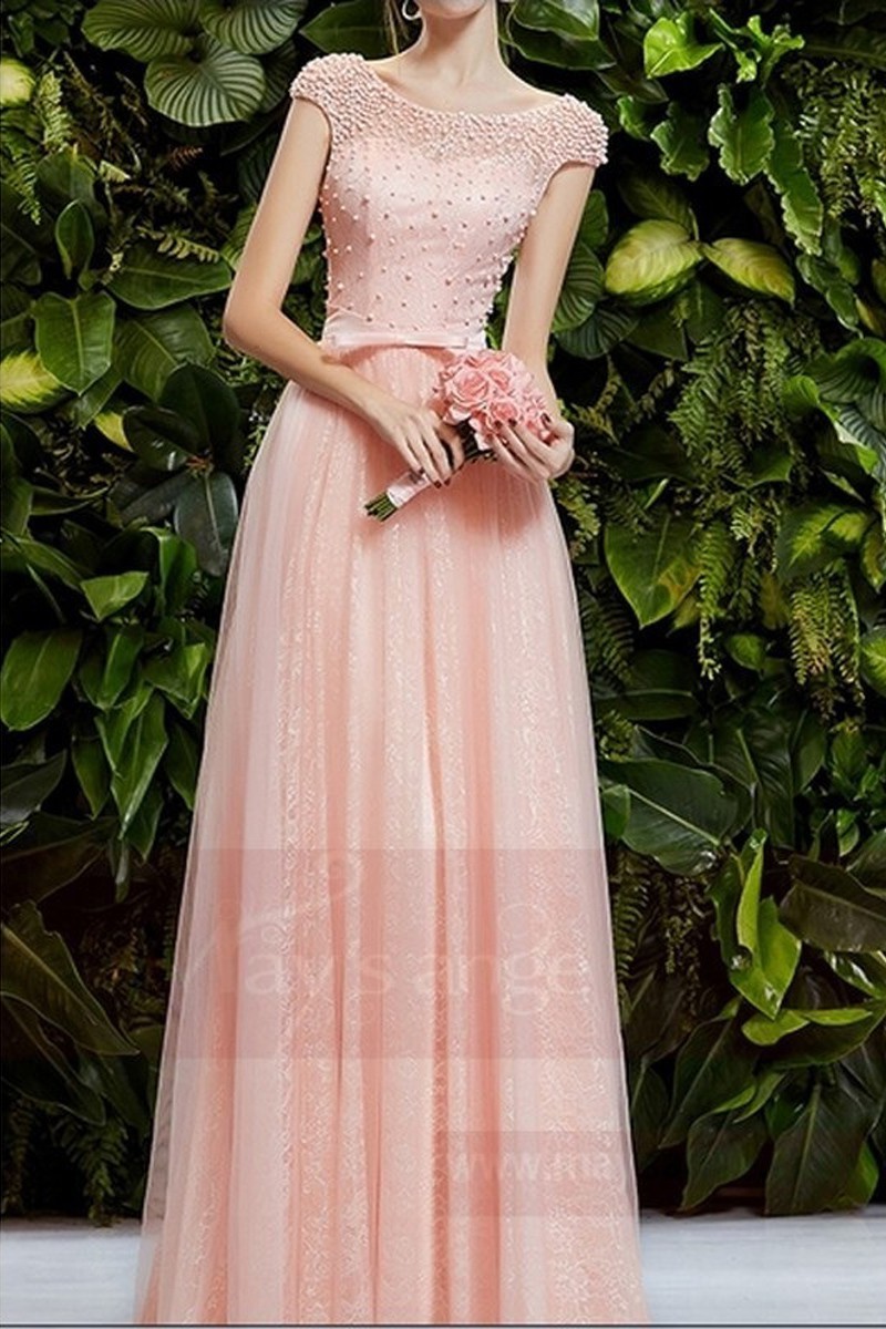 robe habillée femme rose perles chic - Ref L706 - 01 robe habillée femme rose perles chic - Ref L706 - 01