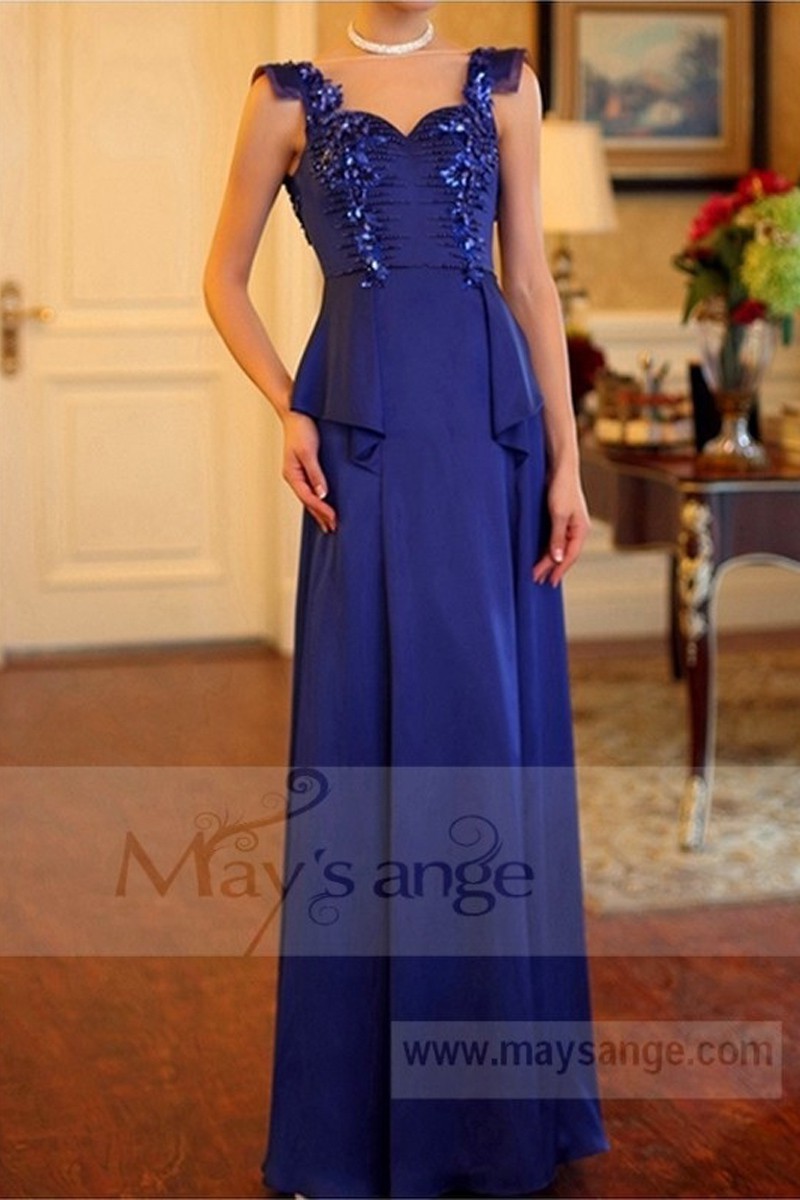 Classic Dress For A Wedding Witness Gemstone Blue - Ref L708 - 01