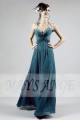 Sexy Long Cocktail Dress in Duck Blue Color With Rain of Silver Glitter - Ref L119 - 02