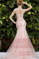 robe longue de soirée rose sirène luxueuse - Ref L712 - 02