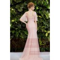 Long Pink Dress Mermaid With Flying 3/4 Sleeve - Ref L714 - 03