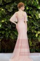 Long Pink Dress Mermaid With Flying 3/4 Sleeve - Ref L714 - 03