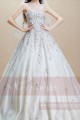 robe de marie moderne en taffetas brode perlees et dentelles romantique - Ref M363 - 02