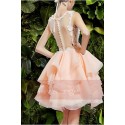 Short Organza Ball Gown With Embroidered Applique - Ref C749 - 04