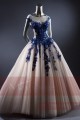 robe de mariée princesse blanc et dentelle bleu - Ref P074 - 02