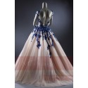 robe de mariée princesse blanc et dentelle bleu - Ref P074 - 03