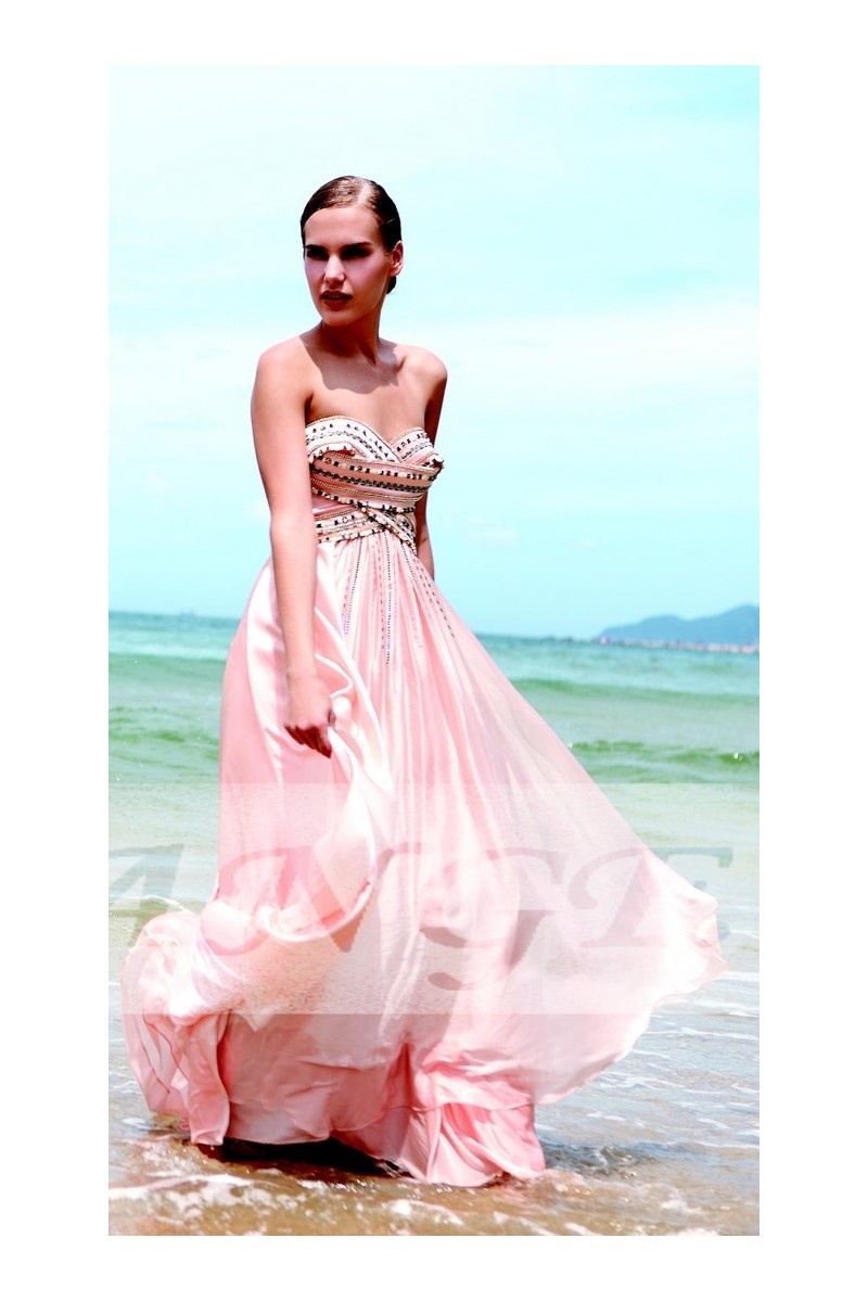 Promotion robe de soirée pas cher PR030 Rose - Ref PR030 Promotion - 01 Promotion robe de soirée pas cher PR030 Rose - Ref PR030 Promotion - 01