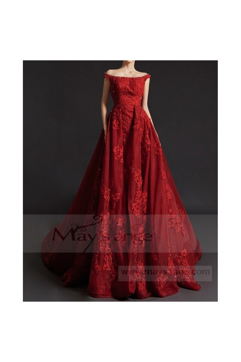 robe de bal rouge bordeaux princesse mariage cérémonie - Ref P073 - 01