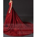 robe de bal rouge bordeaux princesse mariage cérémonie - Ref P073 - 04