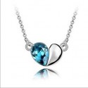 Beautiful blue heart wedding necklace - Ref F105 - 02