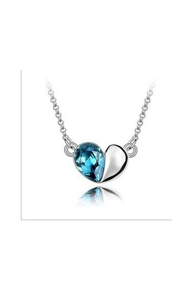 Beautiful blue heart wedding necklace - F105 #1