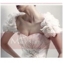 Beautiful White chiffon bolero wedding - Ref BOL003 - 02