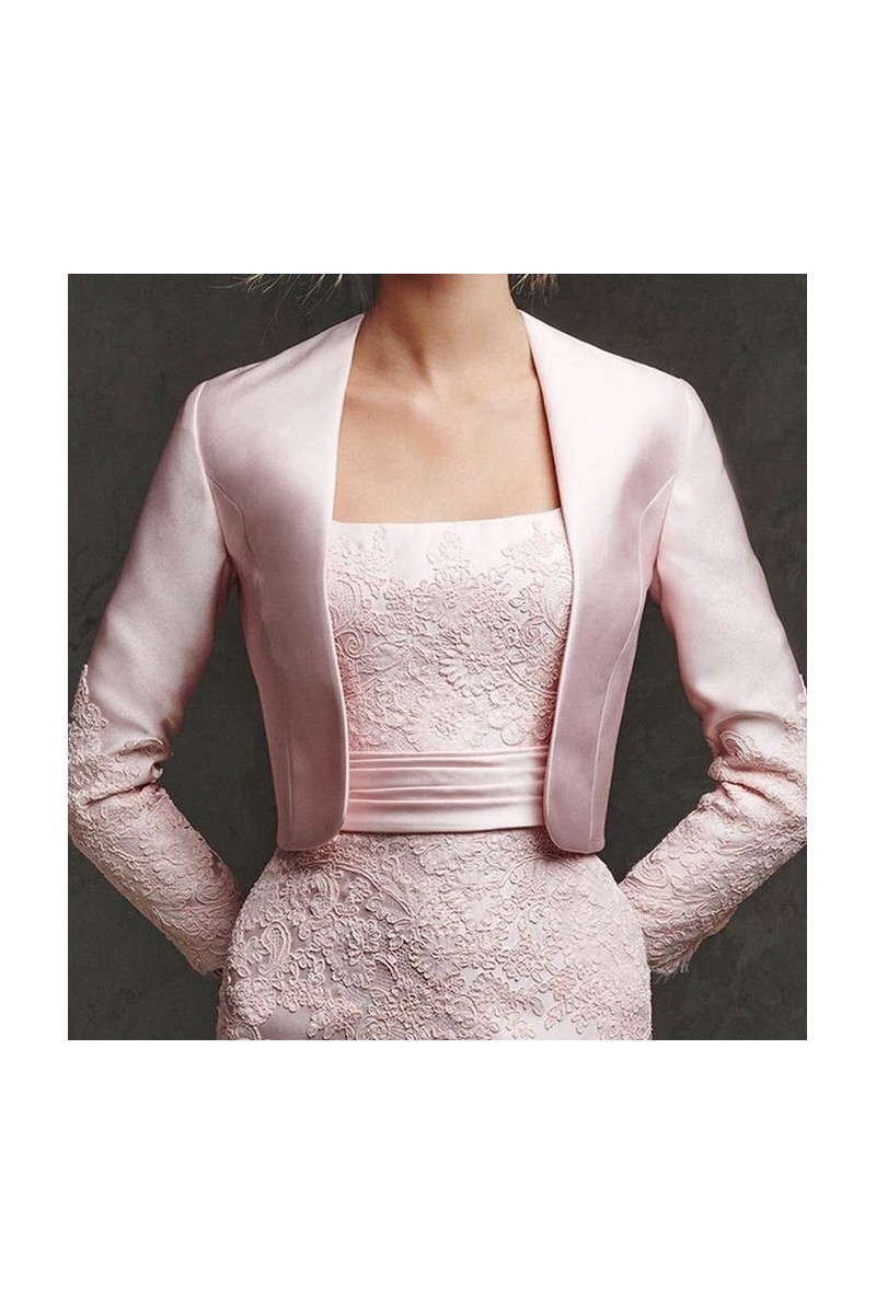 Long sleeve bolero shrug wedding pink - Ref BOL060 - 01