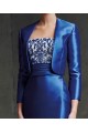 Veste boléro femme mariage bleu satin - Ref BOL061 - 02