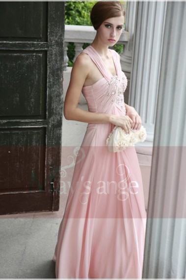 Robe Rose de soirée pas cher - L128 #1