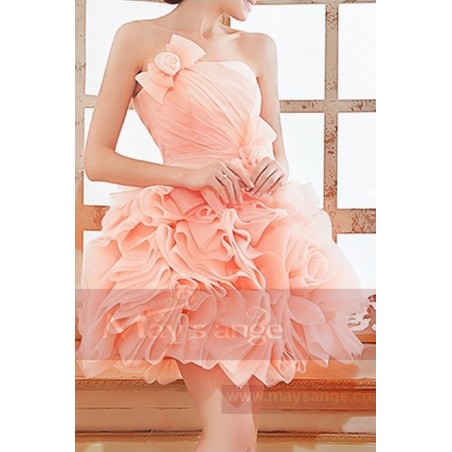 robe de bal courte rose bustier