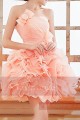 robe de bal courte rose bustier - Ref C755 - 02