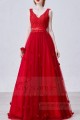 robe demoiselle d'honneur rouge feu fleurs - Ref L719 - 03