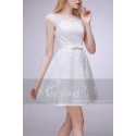 robe de mariage courte civile blanche - Ref C763 - 03