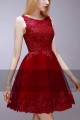 EMBROIDERED RED COCKTAIL DRESS - Ref C765 - 02