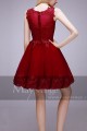 EMBROIDERED RED COCKTAIL DRESS - Ref C765 - 03