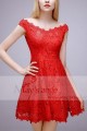 Lace Sexy Short Red Cocktail Dress - Ref C764 - 02