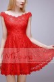Lace Sexy Short Red Cocktail Dress - Ref C764 - 03