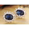 Beautiful small blue sapphire earrings - Ref B072 - 02