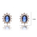 Beautiful small blue sapphire earrings - Ref B072 - 03