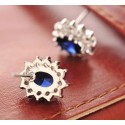 Beautiful small blue sapphire earrings - Ref B072 - 04