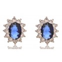 Beautiful small blue sapphire earrings - Ref B072 - 05