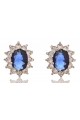 Beautiful small blue sapphire earrings - Ref B072 - 05