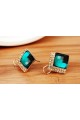 Stylish golden emerald green earrings - Ref B083 - 02