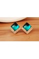 Stylish golden emerald green earrings - Ref B083 - 03