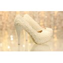 Chaussures Mariage Blanche Dentelle - Ref CH030 - 02