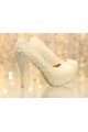 Beautiful Lace Wedding Heels And Pearls - Ref CH030 - 05